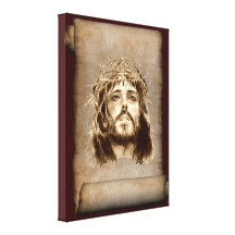 Jesus Christ Crown of Thorns on Scroll Gallery Wrapped Canvas