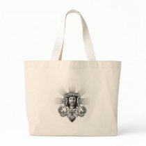 Jesus Christ Sacred Heart Design Tote Bags