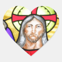 Jesus Christ stained glass window Sticker