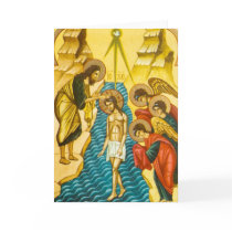 Jesus Christ taking baptism Russian icon
