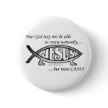 Jesus & Darwin Fish Button/Pin