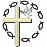 Jesus Fish Encircling Cross embroidered shirts
