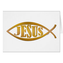 Jesus fish symbol christian gift card