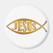 Jesus fish symbol christian gift fridge magnet