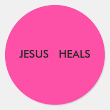 JESUS   HEALS ROUND STICKERS