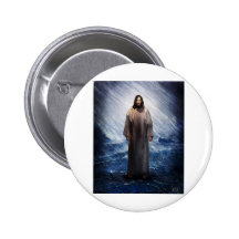 Jesus in the storm pinback button