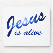 Jesus is alive Bleu électrique Mouse Pads