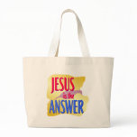 Jesus is Answer Tote Bags