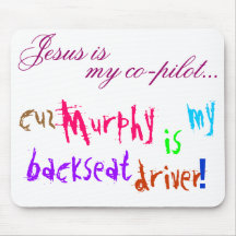 Jesus is my co-pilot... - Mouse Pad - Fuchsia/mult