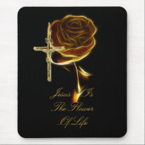 JESUS IS THE FLOWER OF LIFE mousepads