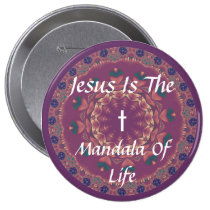 JESUS IS THE MANDALA OF LIFE buttons