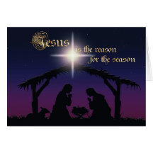 Jesus is the reason Nativity Scene Christmas Card