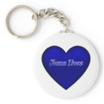 Jesus-lives-3D heart Keychain