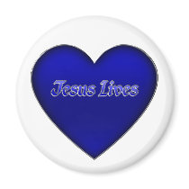 Jesus-lives-3D heart Fridge Magnet