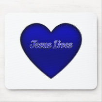 Jesus-lives-3D heart Mousepads