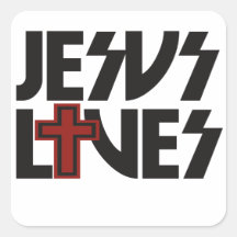 Jesus Lives Square Sticker