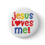 Jesus Loves Me button (customisable)