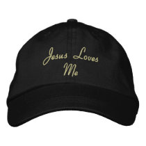 Jesus Loves Me Embroidered Baseball Cap