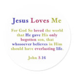 Jesus loves me / John 3:16 stickers