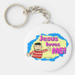 Jesus loves me little boy Christian design Keychains