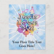 Jesus Loves Me, Pastel Watercolor Flyer Design