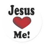 Jesus Loves Me Round Stickers