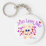 Jesus loves you teddy bear design key chains