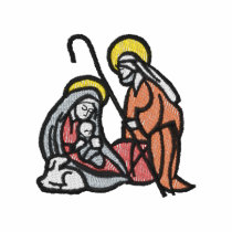 Jesus, Mary And Joseph Embroidered Polo Shirt
