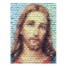 Jesus montage postcard
