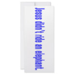 Jesus No Ride Elephant Bumper rack cards