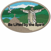 Jesus On Top Of A Hillside Embroidered Polo Shirt