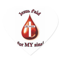 Jesus Paid for my sins Heart Sticker