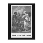 Jesus, Peter, and Andrew, 19th century lithograph postcards
