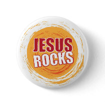 Jesus Rocks 2 Orange Buttons