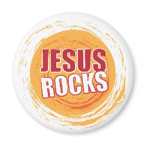 Jesus Rocks 2 Orange Magnet