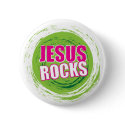 Jesus Rocks 3 Green buttons