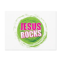 Jesus Rocks 3 Green Post Card