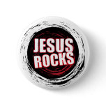 Jesus Rocks 5 Black buttons