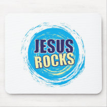 Jesus Rocks 7 Blue & Yellow Mouse Pad