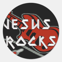 Jesus Rocks Round Sticker