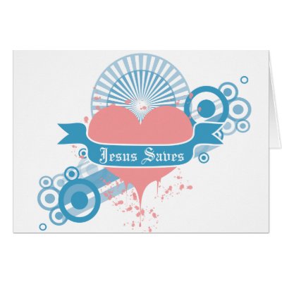 Jesus Saves (blue) Card by pandapad
