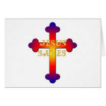Jesus Saves Cross Card
