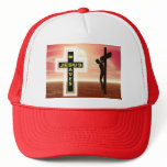Jesus saves crucifixion picture mesh hat