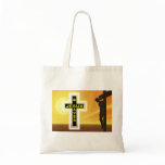 Jesus saves crucifixion picyure tote bags
