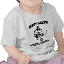 Jesus Saves Hockey funny tshirt