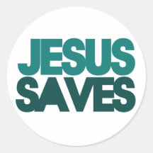 Jesus Saves Round Sticker