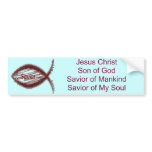 Jesus Savior Fish Symbol Bumper Sticker