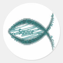 Jesus Saviour Christian Fish Symbol Stickers