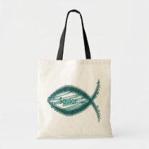 Jesus Saviour Fish Symbol Canvas Bag