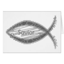 Jesus Saviour Fish Symbol Greeting Card
